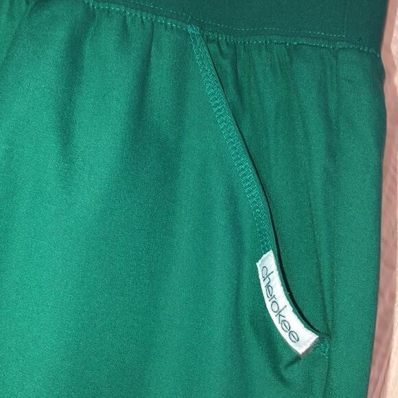 Cherokee XS Green Wide Leg Scrub Pants - Picture 5 of 9